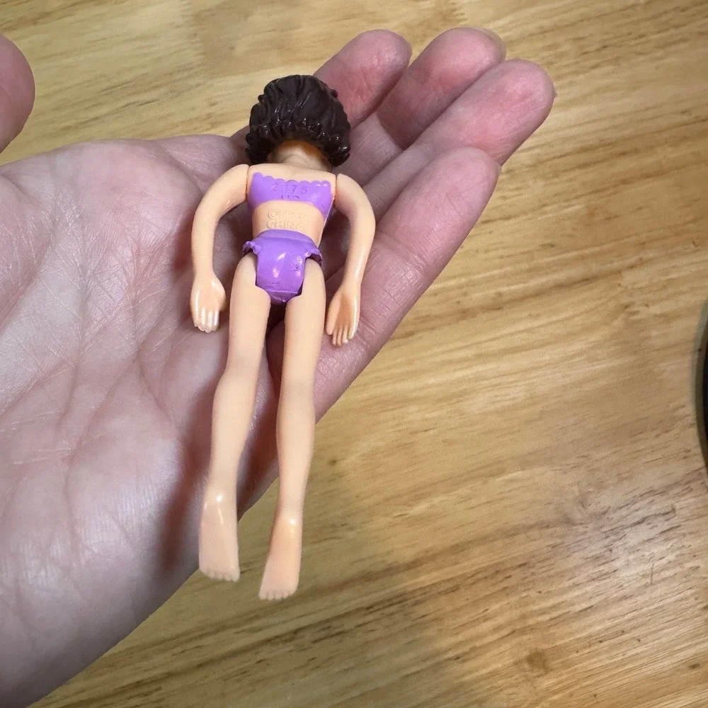Polly‎ Pocket Doll Purple Bikini 2005 Mattel Beach Vacation Play